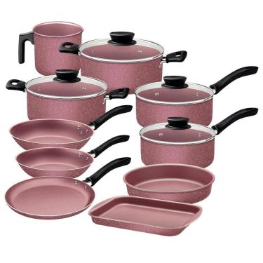 Imagem de Jogo De Panelas Tramontina Linz 10Pçs Rosa 28299407