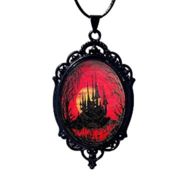 Imagem de Colar boêmio com árvore da vida, gargantilha vitoriana, joias vintage, acessórios de presente 2, 3.9X2.75inch, Vidro, Sem Pedra Preciosa