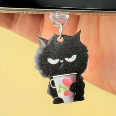 Imagem de Acessórios de telefone com pingente de plugue de poeira tipo C série gato desenho animado para iPhone 16 15 Samsung USB C plugue de poeira, tipo B