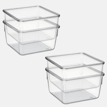 Imagem de 【Cozena】- Kit 4 Organizadores Pequeno Modular para Gavetas, Bancadas e Armários, Acrílico Cristal Transparente.