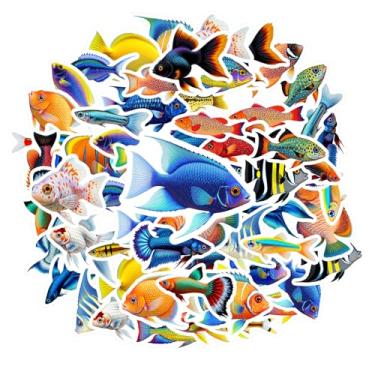 Imagem de 35 peças Peixes Vida Marinha Oceano Aquático Criaturas do Mar DIY Adesivos Graffiti Decalques Aquáticos À Prova D'Água Grafite para Guitarra Laptop Capacete Skate, Laptop Motocicleta Bagagem Telefone