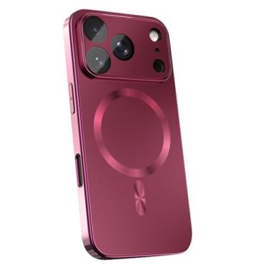 Imagem de FWYANZH Capa para iPhone 17 Pro Max/17 Pro/Air/17, capa magnética com proteção total para lentes à prova de choque PC capa fina, vermelha, 17 Pro Max