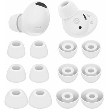 Imagem de Pontas auriculares de substituição para Galaxy Buds 2 Pro, pontas de silicone de substituição compatíveis com Galaxy Buds Pro 2, P/M/G 3, tamanho 6 pares, branco, 723W12