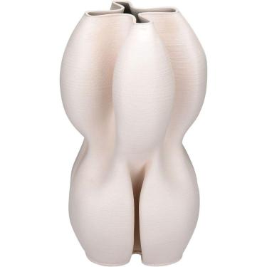 Imagem de Vaso Decorativo Enfeite Casa Aparador 3d Home&co Cerâmica 32x19x19cm Nude