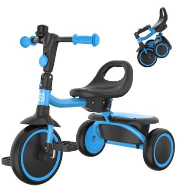Imagem de Triciclo infantil Besrey Toddler dobrável 18 meses a 5 anos