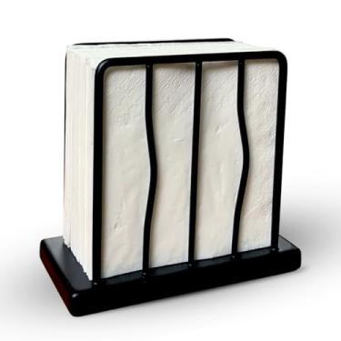 Imagem de Porta-guardanapos preto estilo fazenda para cozinha ou mesa de jantar, organização decorativa de bancada