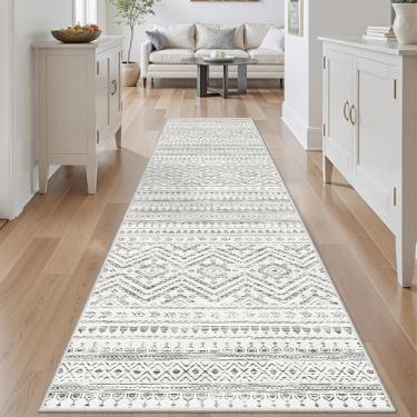 Imagem de Miukiki Tapete de corredor de 6 x 20 cm para sala de estar, tapetes laváveis marroquinos antiderrapante, tapete de piso interno, dobrável, grande, macio, para sala de jantar, quarto, com pelo baixo