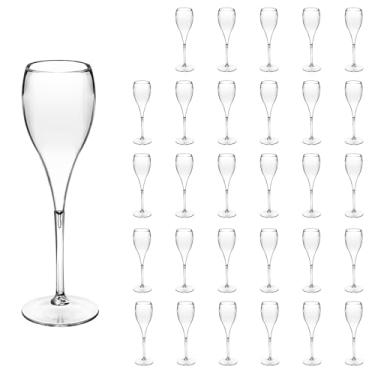 Imagem de Taça Espumante 120ml Kit 30un Brut Alto Padrão Acrílico (TRANSPARENTE)