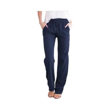 Imagem de Calça Feminina Soltinha de Algodão e Cânhamo - Perfeita para Primavera