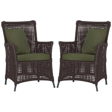 Imagem de Poltronas Igapó Alumínio Pintura Preta Corda Náutica E13 Marrom