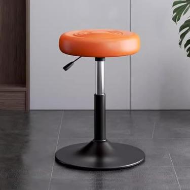 Imagem de YPDJVLTI Banqueta de bar giratória cadeira de bar de couro banco de bar ajustável com apoio para os pés base de metal banco alto carga 113 kg cadeira de jantar bonita