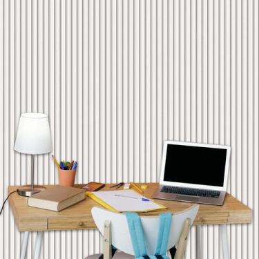Imagem de Papel De Parede Efeito Ripas Branca Adesivo Lavavel - LRP