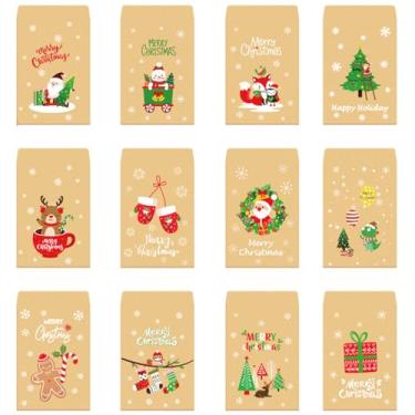 Imagem de 24 sacos de papel kraft, bolsas de estilo vintage de 7 x 10 cm para lembrancinhas de festa e guloseimas