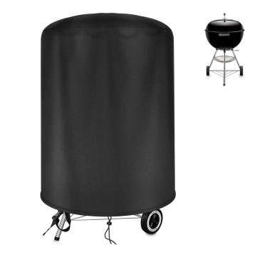 Imagem de Capa de churrasqueira pequena para churrasqueira ao ar livre, impermeável, resistente a UV e desbotamento, para churrasqueira Weber de 45 cm a carvão, chaleira redonda (45 cm/preto)