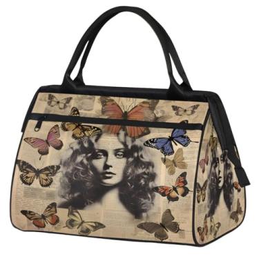 Imagem de Bolsa pequena para o fim de semana para mulheres, homens, animal, libélula, verde, galáxia, dobrável, bolsa de ginástica, bolsa de ginástica, Cor: 18, 15.2*8.3*11.6 inch