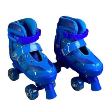 Imagem de Patins Infantil 4 Rodas com LED – Diversão, Segurança e Estilo para Crianças, Ideal para Aprender e Brincar (Azul, 31-34)