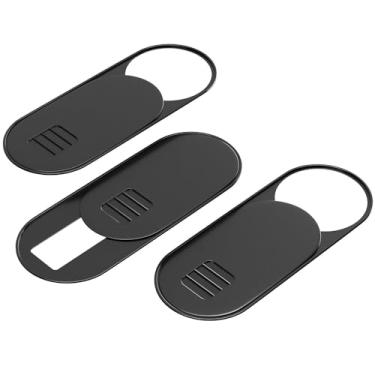 Imagem de Capa deslizante para câmera de laptop [pacote com 3] Capa ultrafina para webcam com capa/pano de limpeza, compatível com MacBook, laptop, PC, iMac, iPad, iPhone 6/7/8 Plus, protege a privacidade e a