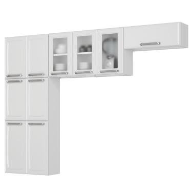 Imagem de Armário De Cozinha Completa Itatiaia Luce 245cm Em Aço Branca