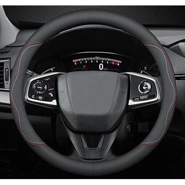 Imagem de BllXESD Capa de volante compatível com Ford Escape 2001-2023, capa de volante de couro premium respirável, design antiderrapante, estilo A