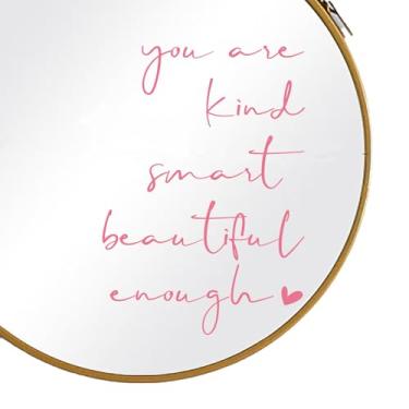 Imagem de 3X Decalque de espelho de afirmação, adesivos de carro You are Kind Smart Beautiful Enough para decoração de banheiro, decoração de espelho de salão de beleza, decalque de carro para mulheres