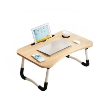 Imagem de Mesa Dobrável De Madeira Portátil Para Estudo notebook Utilidades - Portátil para Notebook e Estudo, Mesa Utilitária Compacta para Home Office, Cama e Sofá(MADEIRA)