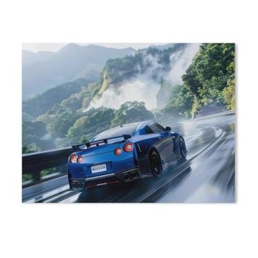 Imagem de HouLaiZhe Carro modificado japonês Jdm R35 Drift Speed Cool Posters Tela Estética Decoração de parede Pintura de parede Impressão de sala de galeria Decoração de parede para quarto sala de estar