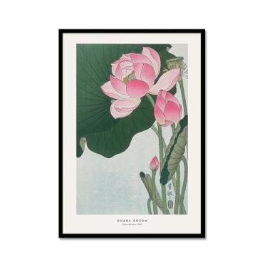 Imagem de Pôster Hasui Kawase Ohara Koson Impressões Katsushika Hokusai Pintura em Tela Onda Japonesa Arte de Parede Hiroshige Imagens para Decoração de Casa (SKU19,20,3 x 30,5 cm = (20 x 30 cm), Moldura de