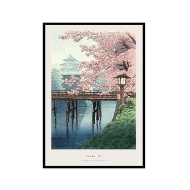 Imagem de Pôster Hasui Kawase Ohara Koson Impressões Katsushika Hokusai Pintura em Tela Onda Japonesa Arte de Parede Hiroshige Imagens para Decoração de Casa (SKU5,12 x 45,7 cm = (30 x 45 cm), Moldura preta)