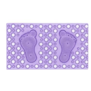 Imagem de Tapete de Banheiro Retangular com Ventosa - Tapete para Box, não deixa Escorregar - Tapete de PVC Antiderrapante p/Piso (Roxo)