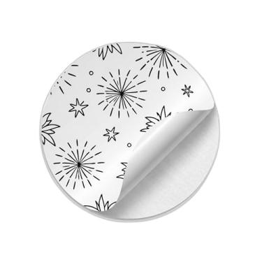 Imagem de Ladrilho Decorativo de Cerâmica Estampa Doodle 20x20cm Com Fogos de Artifício