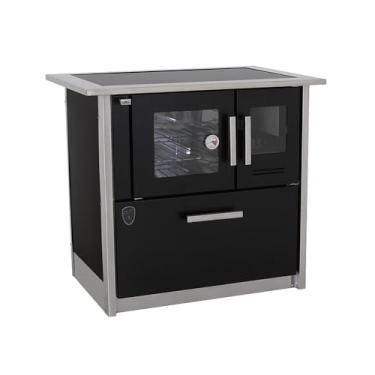 Imagem de Fogão A Lenha Eclipse Esquerdo Preto Chapa Vitroceramica N2