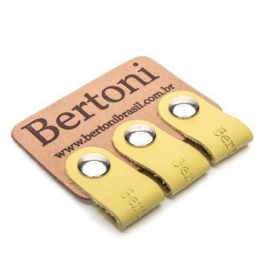 Imagem de Kit 3 Organizadores de Fios Bertoni em Couro Legítimo Botão de Pressão