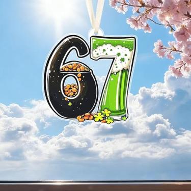 Imagem de Enfeite para pendurar em acrílico com tema do Dia de São Patrício de 170 cm, pequenos presentes de festival, adequado para mochila escolar, chaveiro, parede de quarto, decoração interna de carro