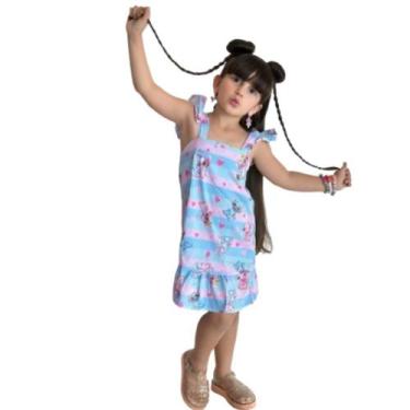 Imagem de Vestido Infantil Meninas Stitch Com Alças de Babadinhos Luxo - BEBE E 