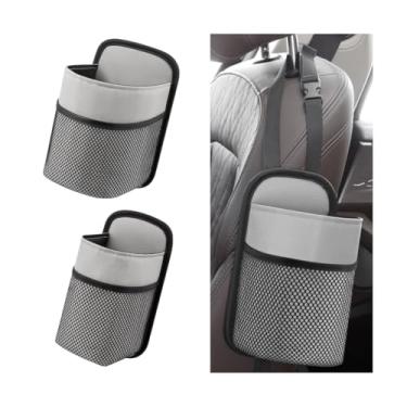 Imagem de FALVFUN Suporte de copo grande 2 em 1 para carro, saco de armazenamento de garrafa de água lateral de veículo multifuncional com bolso de malha, organizador lateral do assento interno automotivo