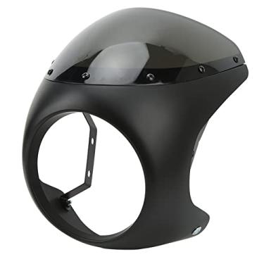 Imagem de Generic Carenagem de Farol de Motocicleta, Superfície Lisa Durável para Iluminação Clara, Ajuste Universal para Faróis Redondos de Moto (Preto fosco)