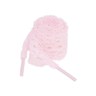 Imagem de Allegra K Cadarços femininos de renda com flores vazadas bordadas extra largas para tênis, 2 pares, rosa, 60cm/23.62"