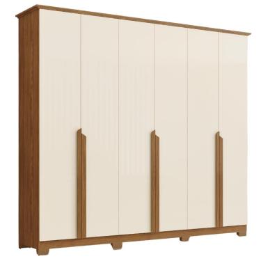 Imagem de Guarda Roupa Casal 6 Portas 235 Cm Andreas Nature Off White Henn Nature Off White