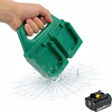 Imagem de DJBNT Suporte de bateria de 4 compartimentos compatível com baterias Makita de 18 V e 14,4 V, suporte de bateria portátil com alça para BL1830 BL1840 BL1850 BL1860, organizador resistente para