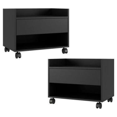 Imagem de Kit 02 Gabinetes Armário Banheiro Multiuso Ivy 60cm 100% Mdf Bp Com 01