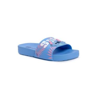 Imagem de Sandália Feminina Slide Stitch Injetada - Zaxy, Azul, 36