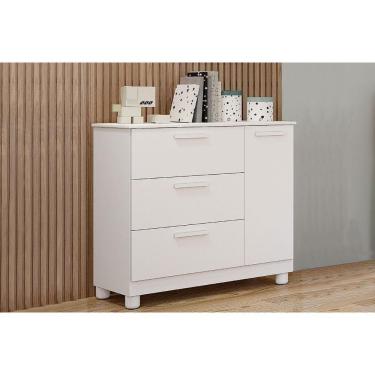 Imagem de Cômoda Bebê Jujuba 1 Porta E 3 Gavetas Branco Permóbili Baby
