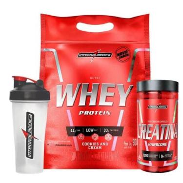 Imagem de Kit Nutri Whey Protein 900g com Creatina 120 Caps e Coqueteleira 700ml