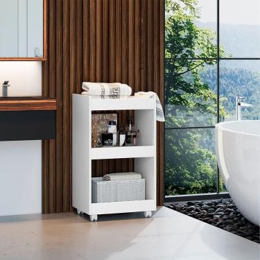 Imagem de Esmalteira Balcão Para Organizar Multiuso Modelo Jade Para Casa Branco