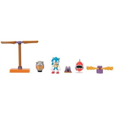 Imagem de Set Diorama do Sonic com 3 Bonecos e Acessórios - Sonic