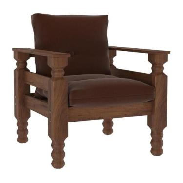 Imagem de Poltrona Madeira Maciça Liz Multimóveis Cr7003 Marrom - MULTIMOVEIS