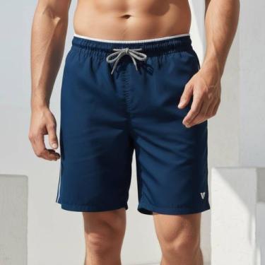 Imagem de Short Praia Masculino de Tactel com Elástico Cordão e Bolsos Ideal par