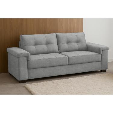 Imagem de Sofá 3 Lugares 208cm Linho Palazio Ferguile - Cinza Claro