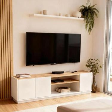 Imagem de Rack Moscou Para Sala Tv Até 65 Polegadas Moderno MDP Luxo - BY HOUSE