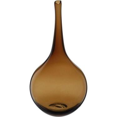 Imagem de Vaso Decorativo Enfeite Casa Garrafa Home&co Vidro 33x17x17cm âmbar - 